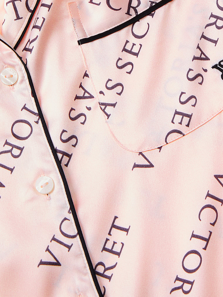 Satin Long Pajama Set , Pink, SmallShort - Women's Pajamas Sets - Victoria's Secret