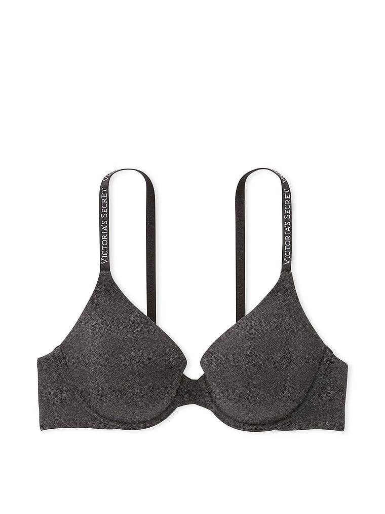 Victoria's Secret, The T-shirt Lightly-Lined Full Coverage Bra, Grey, offModelFront, 3 of 3