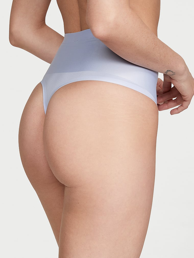Seamless Thong with Lace Trim