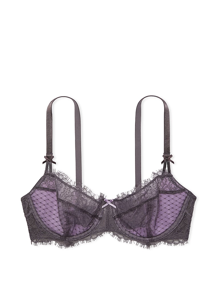 Victoria's Secret - Victoria Secret Neon Lace Purple Bow Bra on