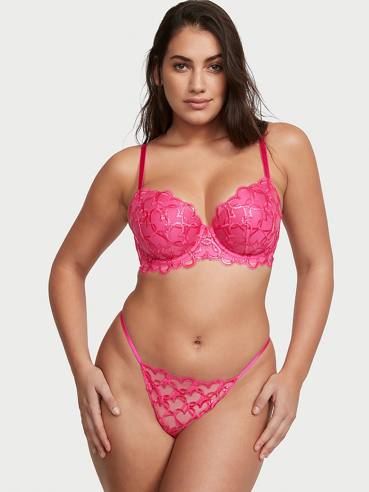 Buy Victoria's Secret Black Embroidered Lightly Lined Demi Bra from Next  Latvia