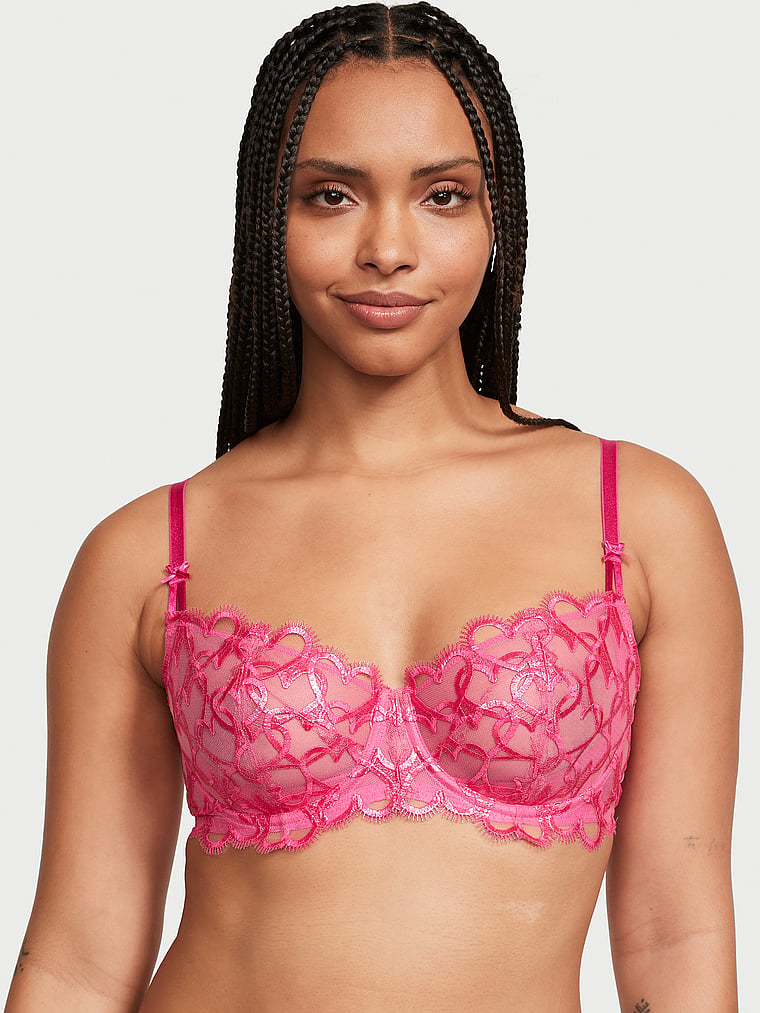 Wicked Unlined Floral Embroidery Balconette Bra