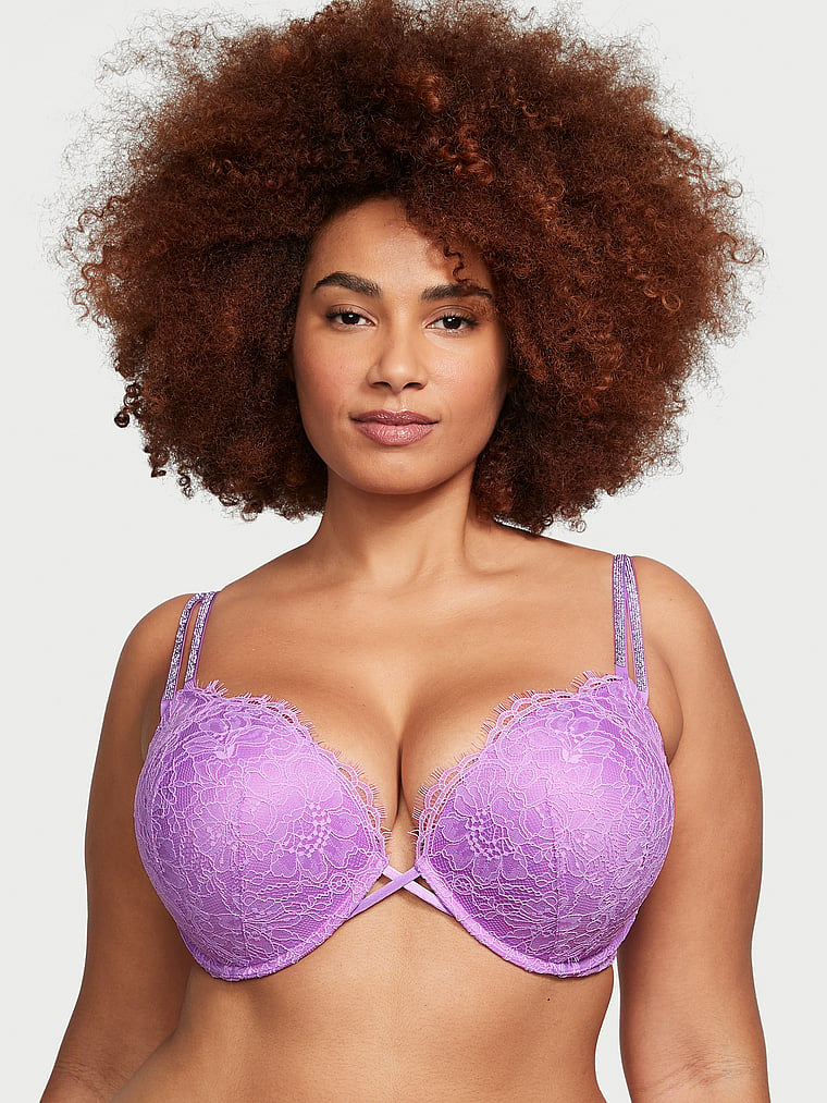 Victoria's Secret Bombshell Add 2 Cups Strappy Front Bra (Purple, 32B) at   Women's Clothing store