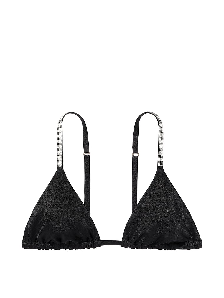 CRUSHED VELVET TRIANGLE BIKINI TOP