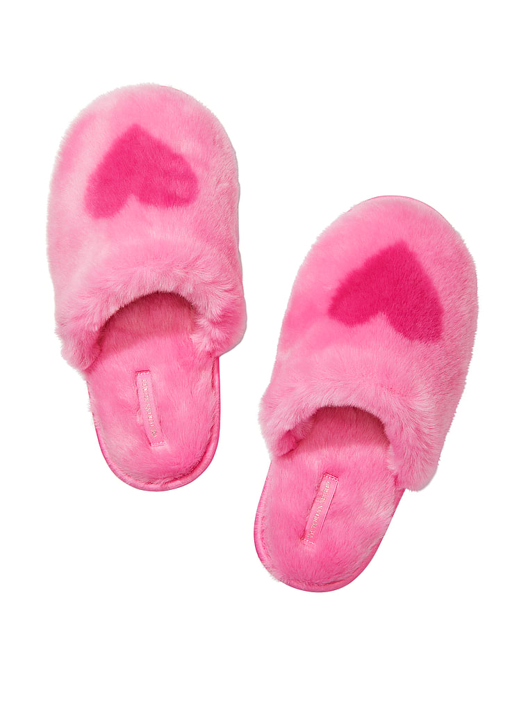 Pink best sale heart slippers