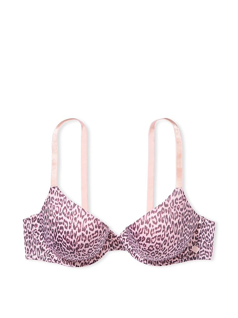 Victoria Secret Pink Push Up Lace Bra Leopard Print Size 32c Preowned 
