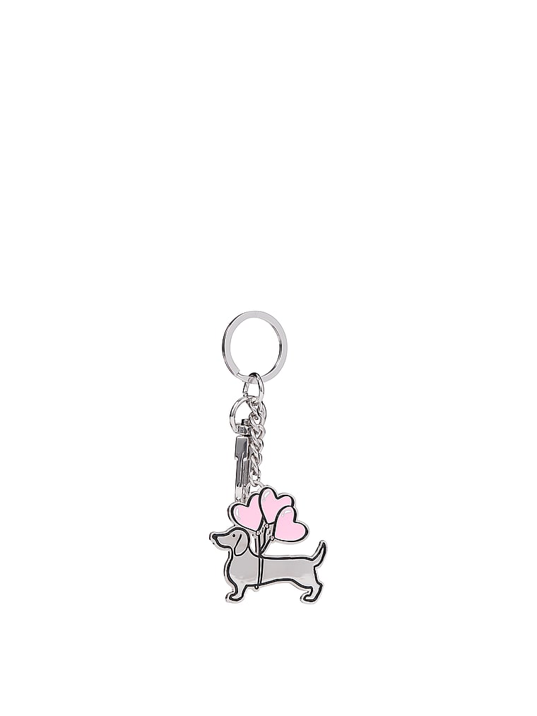 PINK Heart Dog Keychain, Metal, onModelFront, 1 of 1
