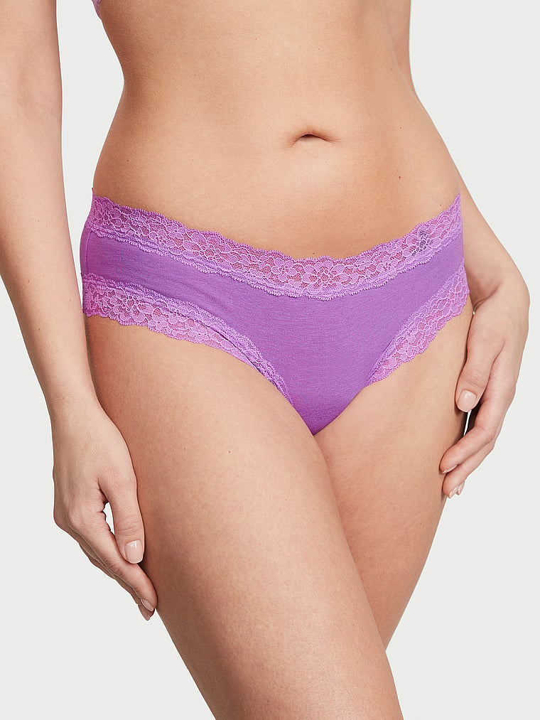 Buy Victoria's Secret Icy Lavender Purple Stretch Cotton Highleg