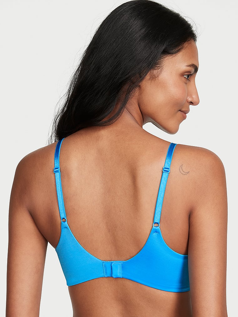 Victoria's Secret, Very Sexy So Obsessed Smooth Push-Up Bra, Capri Blue, onModelBack, 4 of 4 Shaanti is 5'9" and wears 32B or Small