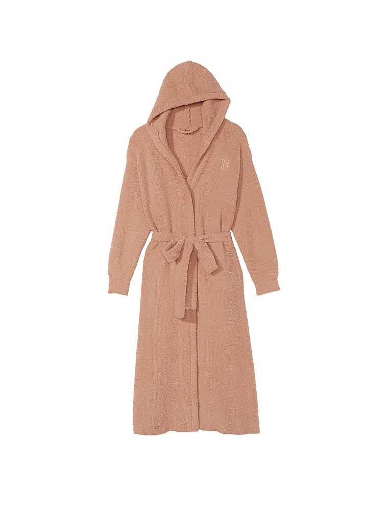 Victoria's Secret, Victoria's Secret Chenille Hooded Long Robe, offModelFront, 3 of 3