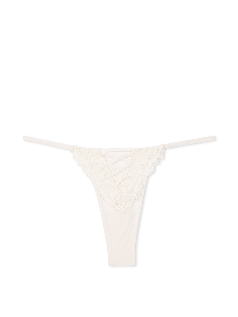 Boho Floral Embroidery Thong Panty