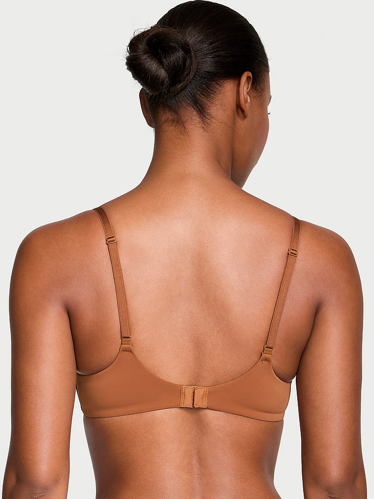 Victoria's Secret, The T-shirt Lightly-Lined Wireless Bra, Caramel, onModelBack, 2 of 3 Ange-Marie is 5'10" and wears 34B or Small