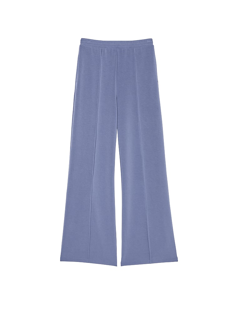 Victoria's Secret, VSX New Style! VSX Featherweight Knit Wide-Leg Pant, Velvet Morning Blue, offModelFront, 4 of 4