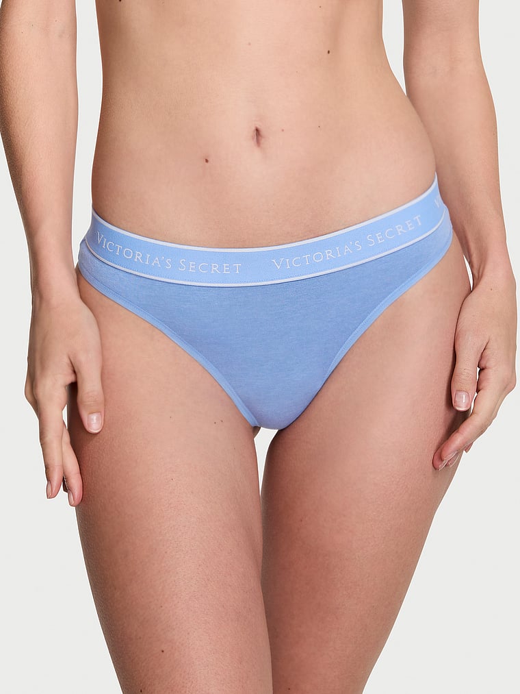 Logo Cotton Thong Panty