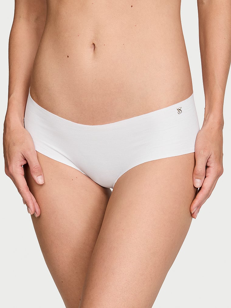 Victoria's Secret, No-Show No-Show Cotton Hiphugger Panty, VS White, onModelFront, 1 of 3 Maggie is 5'7" and wears Small