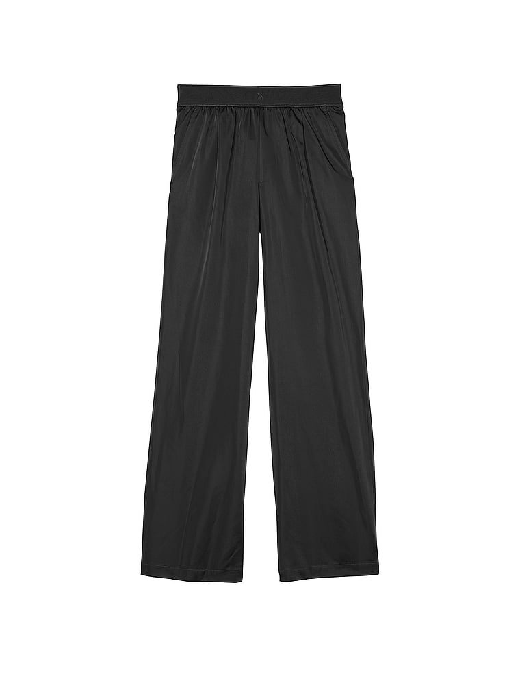 Lux Glossy Sport Wide-Leg Pants