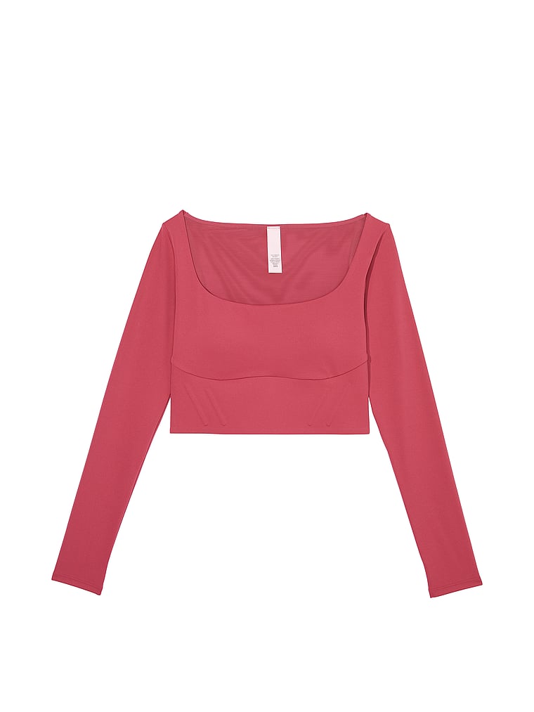 VS Elevate Cropped Long-Sleeve Corset Top