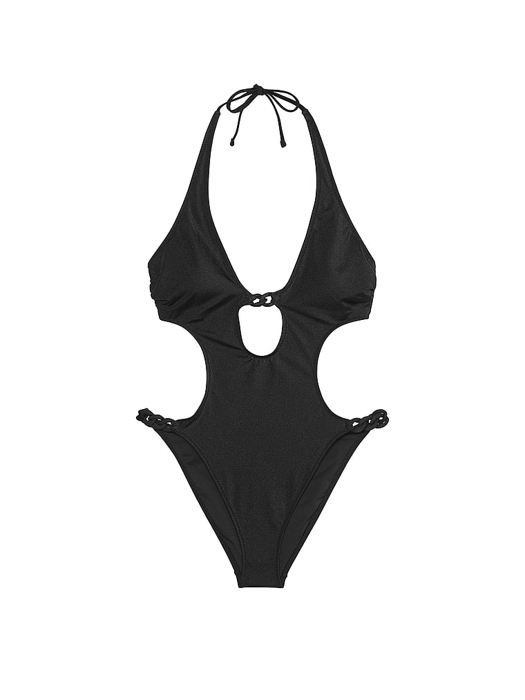 Chain-Link Cut-Out Monokini One-Piece Swimsuit