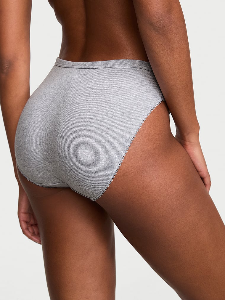Victoria's Secret, Victoria's Secret Stretch Cotton High-Leg Brief Panty, Mhg/White, onModelBack, 2 of 3 Ange-Marie is 5'10" and wears Small