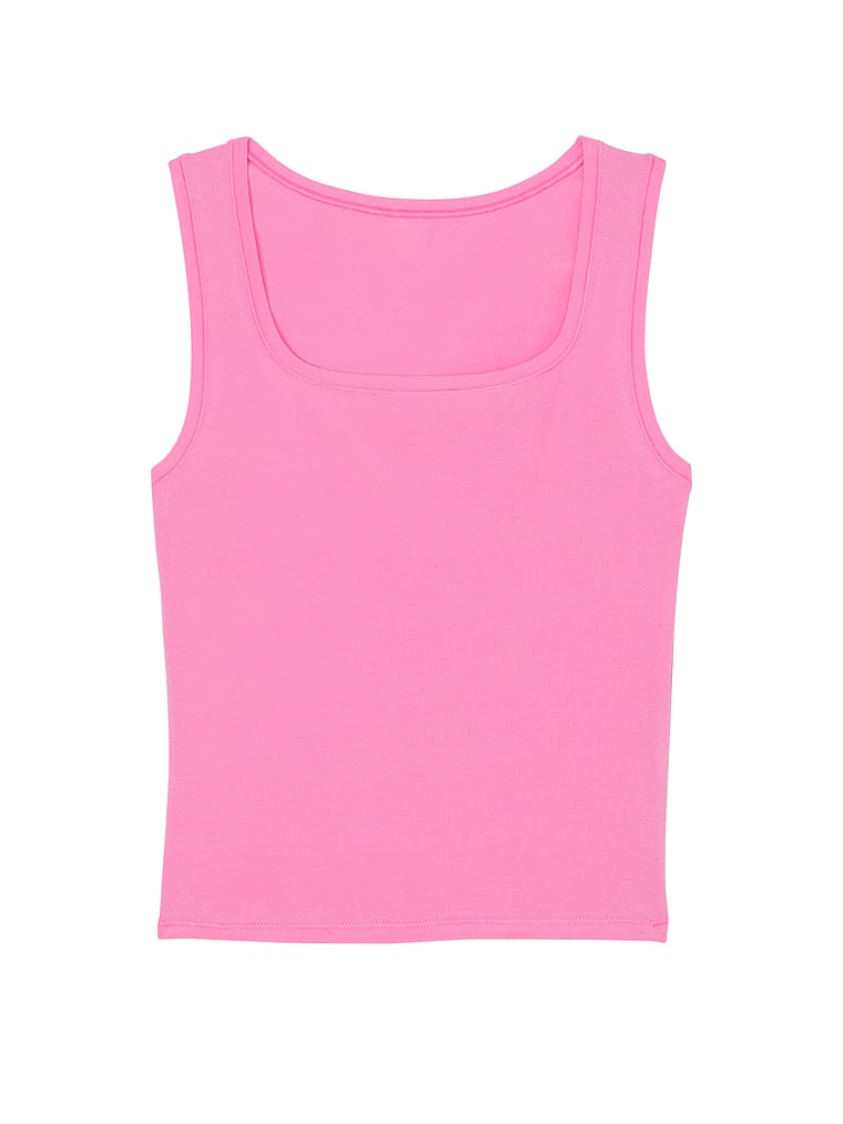 PINK Base Cotton Tank Top, offModelFront, 3 of 3