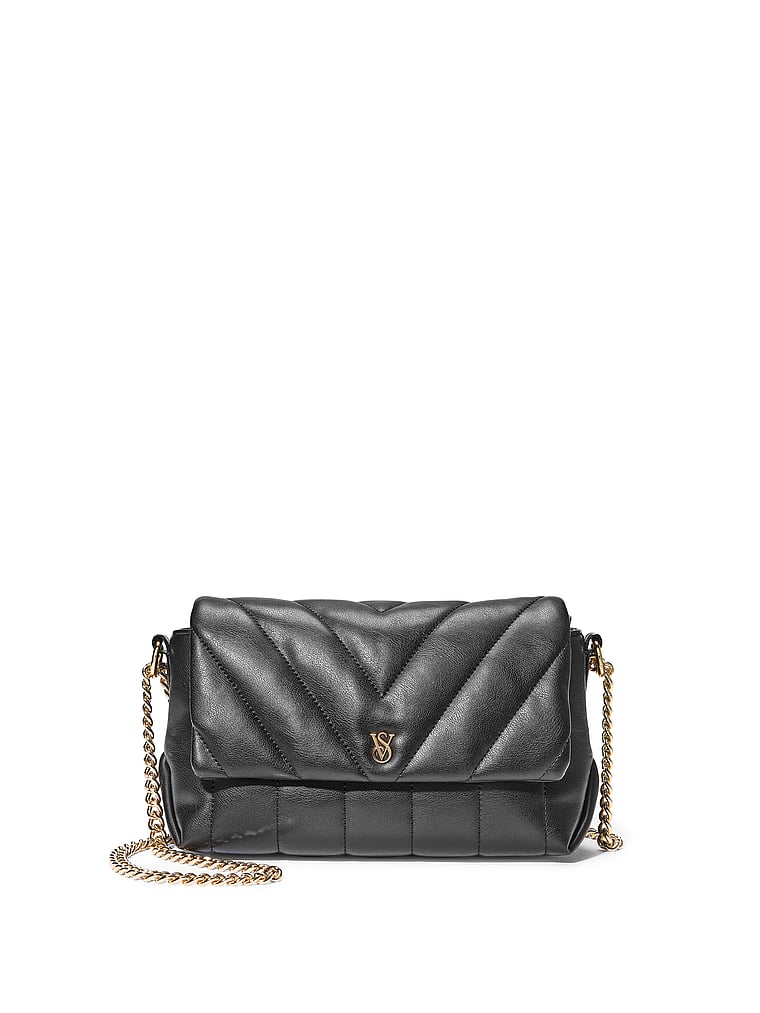 Victoria's Secret, Victoria's Secret Medium Crossbody Bag, Black, onModelFront, 1 of 3