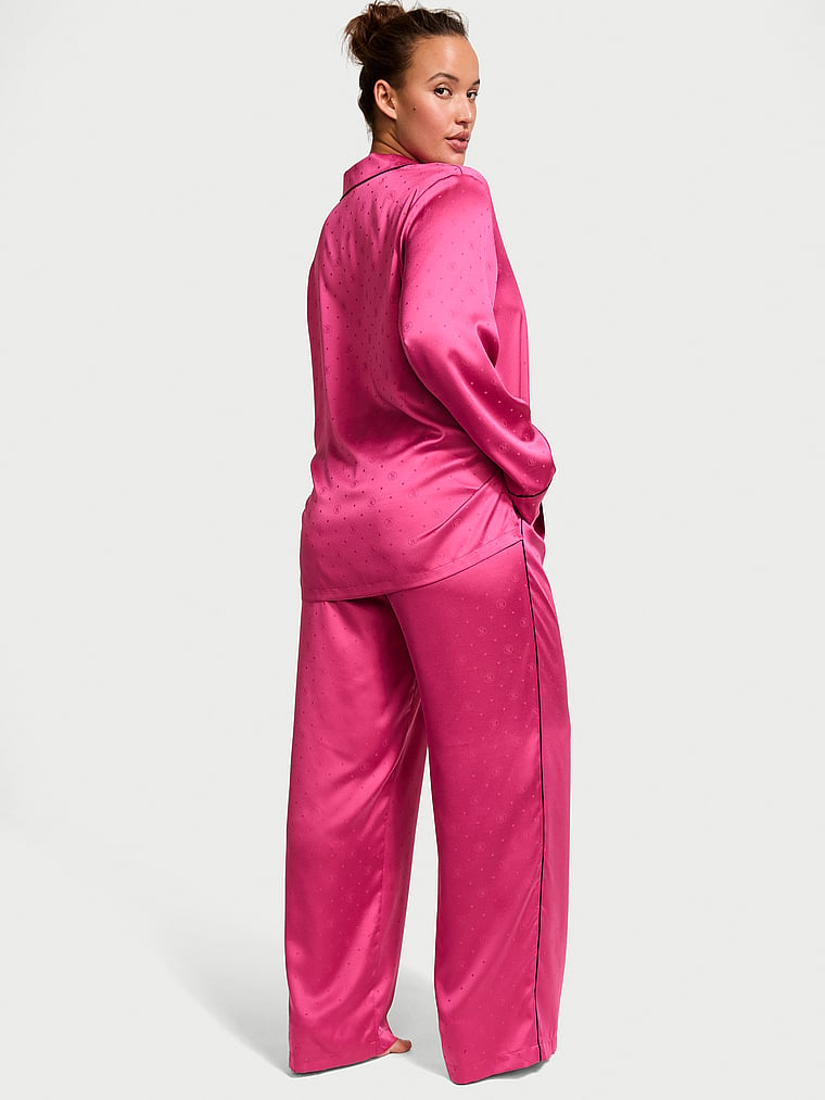 Victoria's Secret, Victoria's Secret Satin Long Pajama Set, onModelBack, 2 of 4