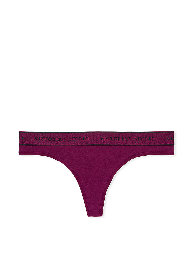 Logo Cotton Thong Panty