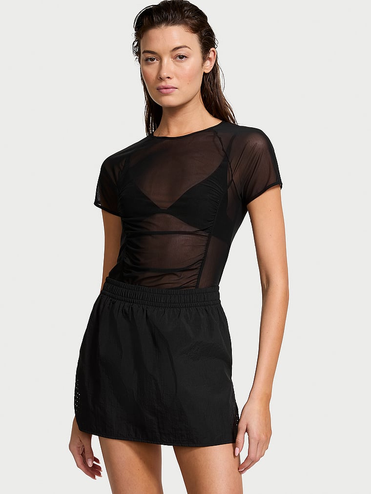 Mesh Ruched Tee