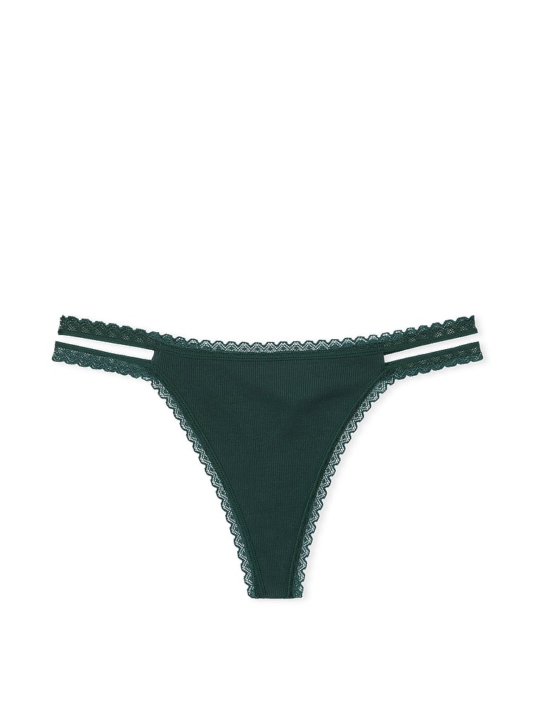 Wink Lace-Trim Strappy Thong Panty