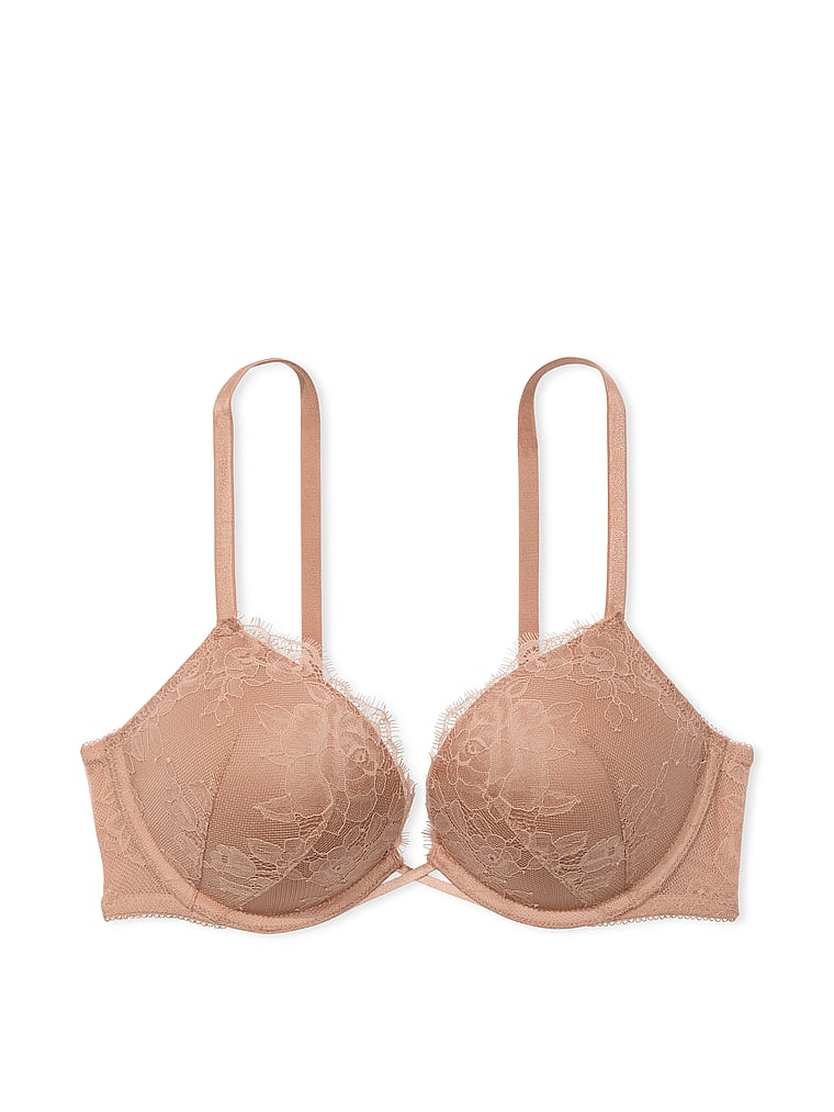 Victoria's Secret, Very Sexy Bombshell Rose Lace Add-2-Cups Push-Up Bra, offModelFront, 3 of 3