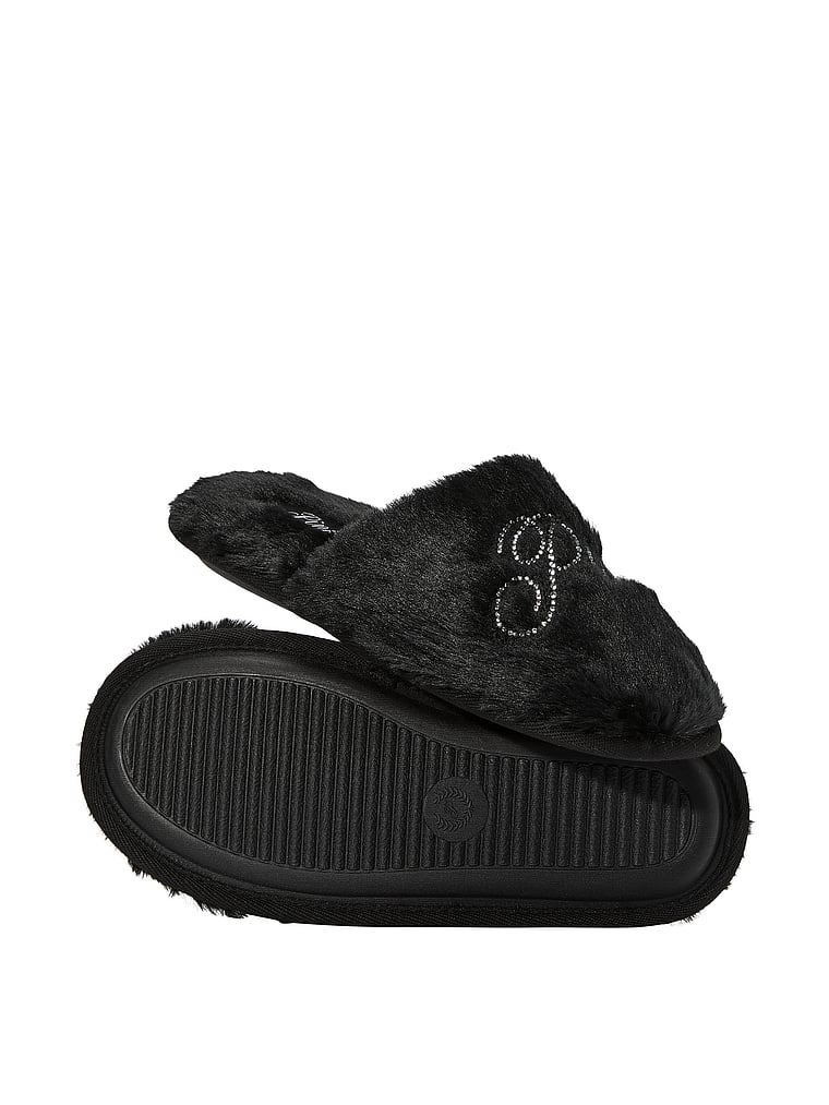 Faux Fur Closed-Toe Slippers