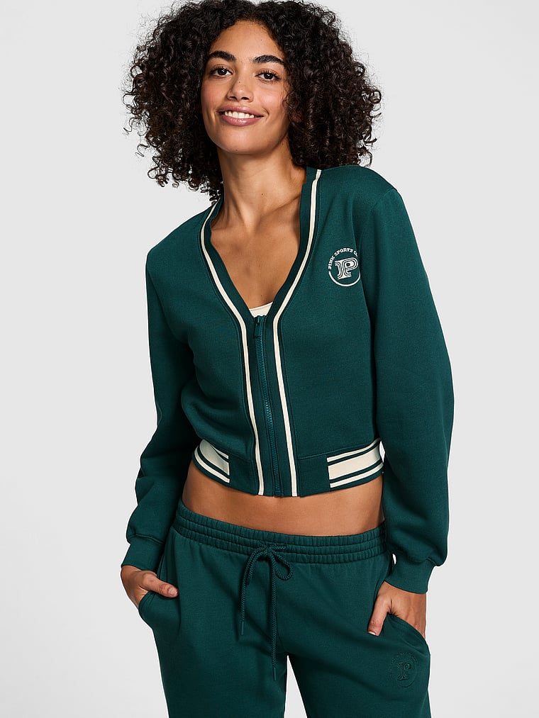 Ivy Fleece Front-Zip Cardigan