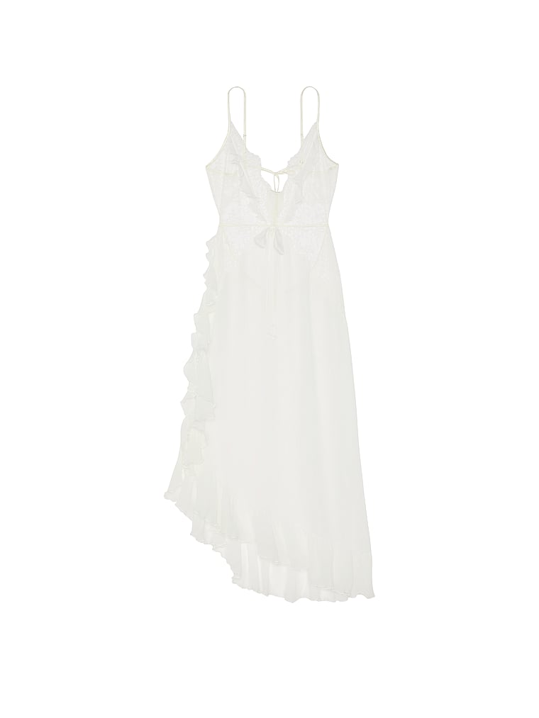 Atelier Victoria's Secret Bridal Lace & Chiffon Asymmetric Midi Slip Gown