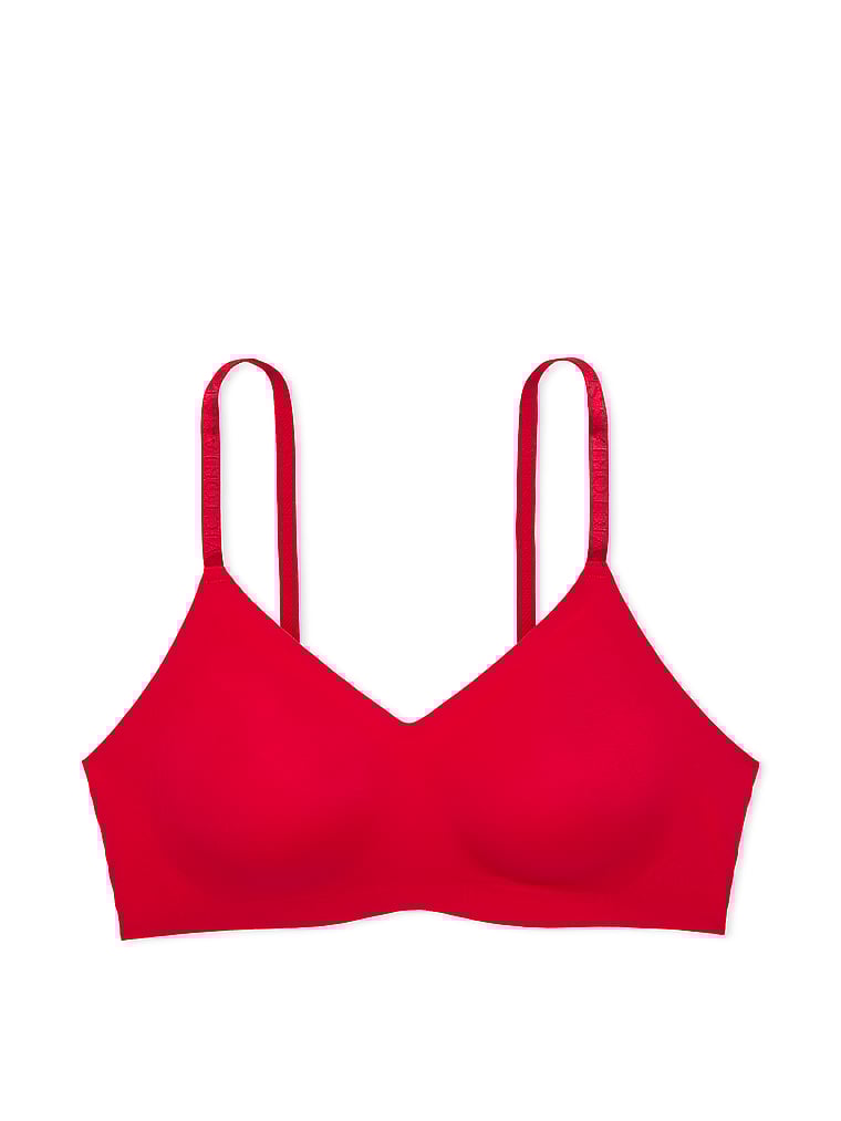 Victoria's Secret, The T-shirt Lightly Lined Wireless Comfort Bra, Lipstick, offModelFront, 3 of 3