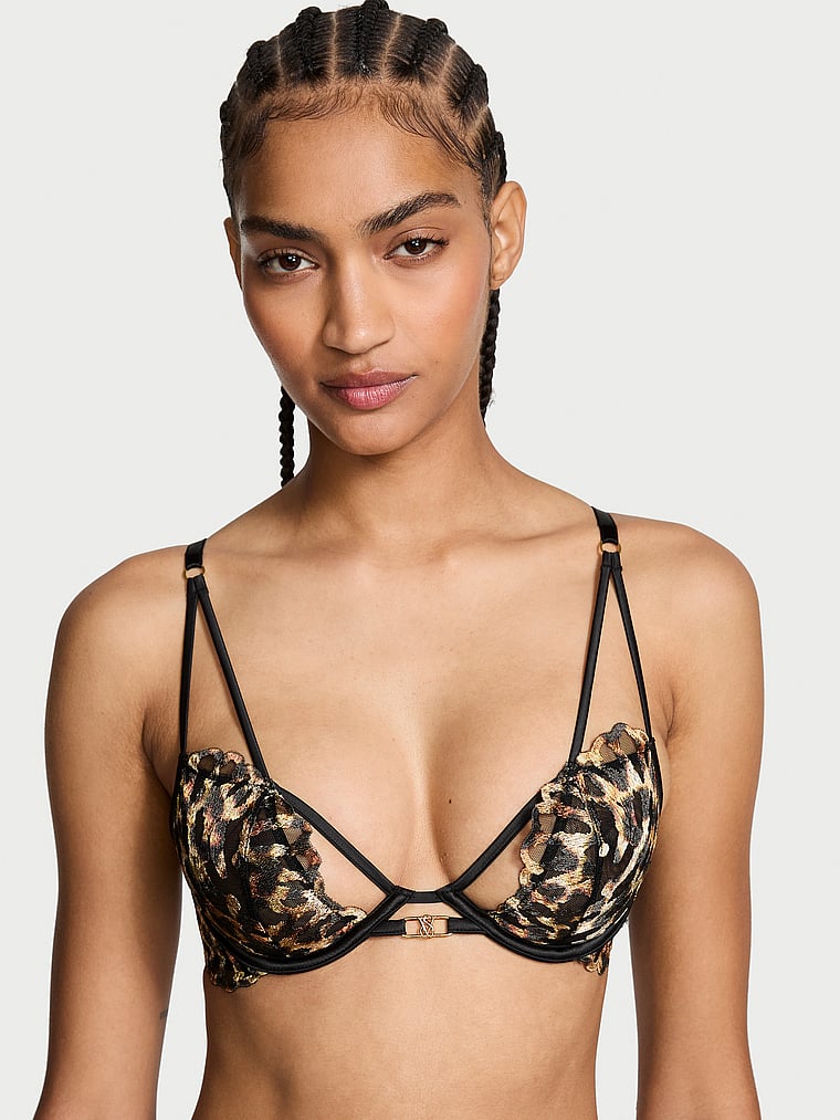 Rose Lace Unlined Low-Cut Demi Bra