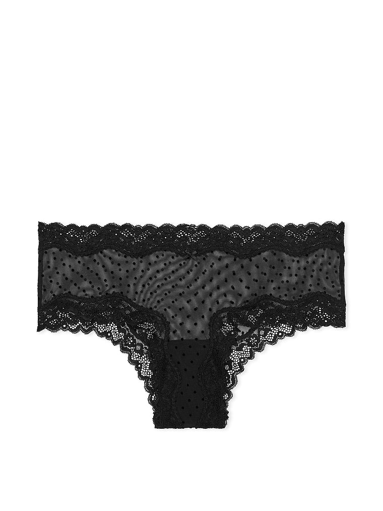 Tease Mesh Lace-Trim Cheeky Panty