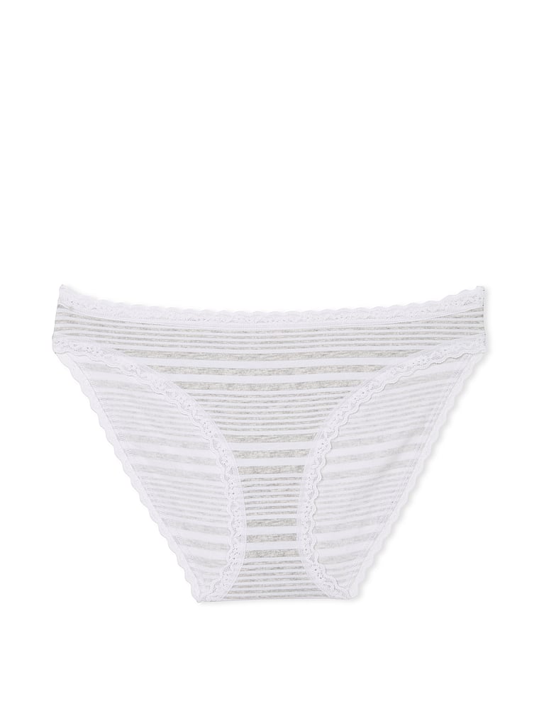 Lace-Waist Heather Rib Bikini Panty