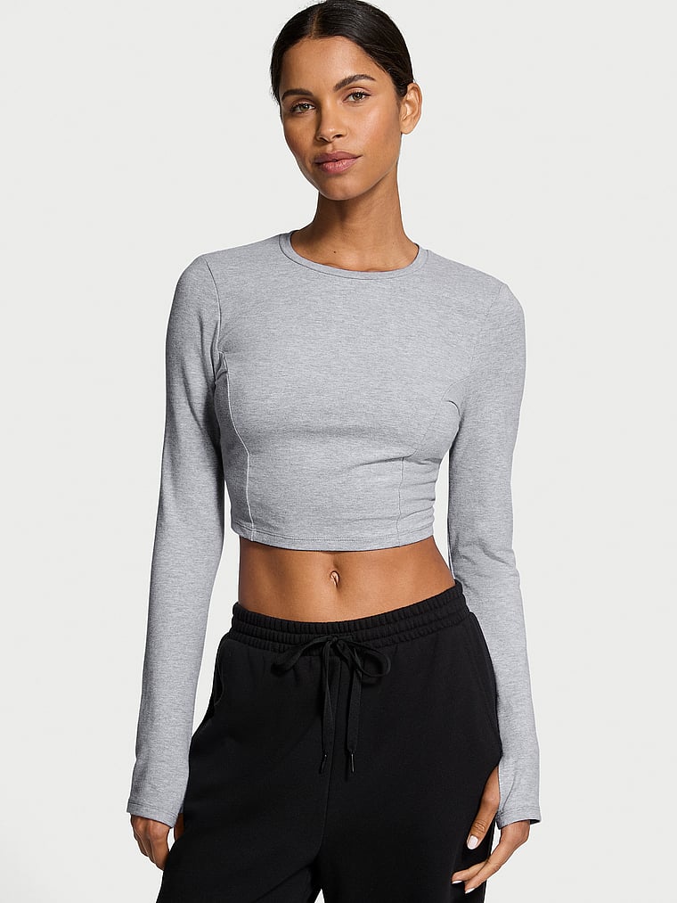 VSX Cotton Cutout Back Long-Sleeve Top