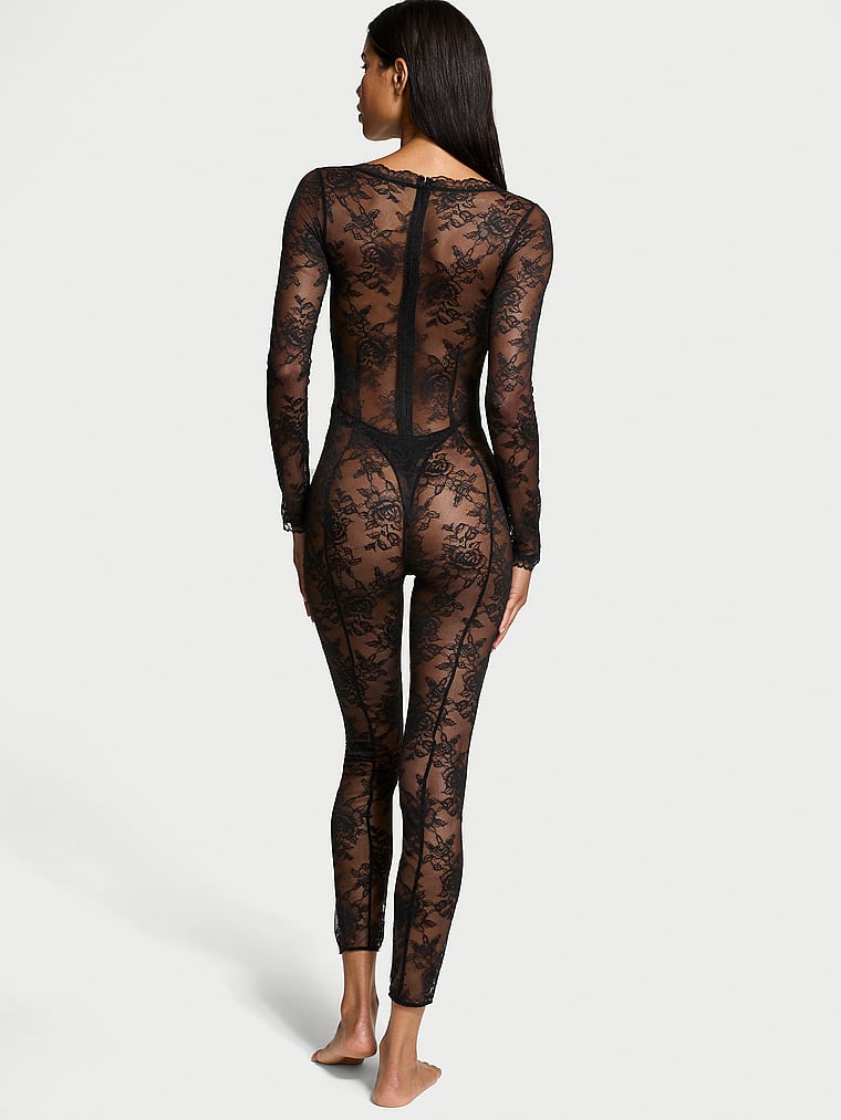 Rose Lace Balconette Catsuit