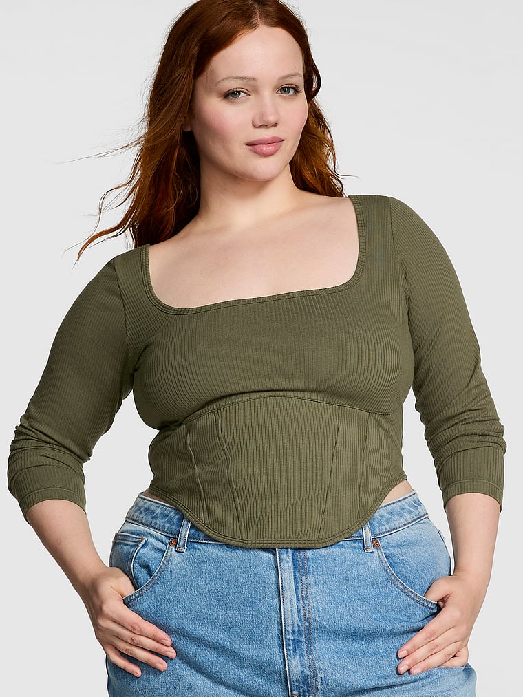 The Cinched Long-Sleeve Corset Top