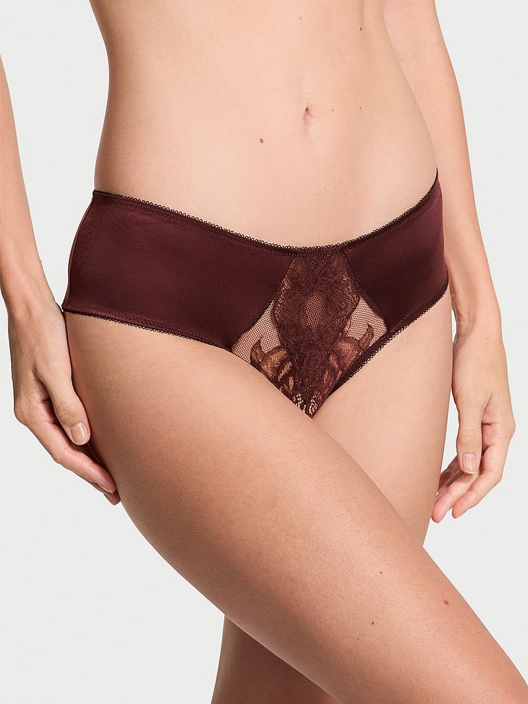 Rose Lace & Grommet Open-Back Cheeky Panty