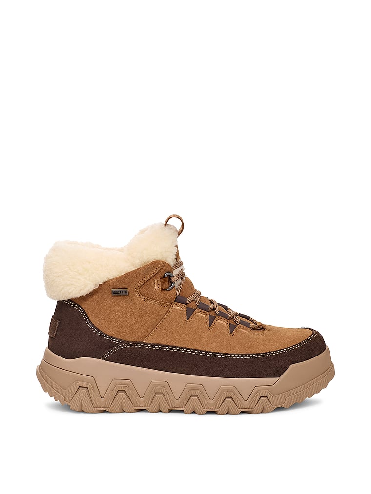 UGG® TerreTrail Cozy Lace Boots, Chestnut, onModelFront, 1 of 3