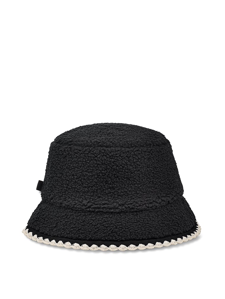 Buy UGGfluff Scalloped Hat, Black - Order Hats online - PINK US