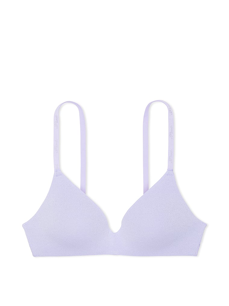 PINK Wear Everywhere Wear Everywhere Lightly Lined Wireless Bra, Purple Cloud, offModelFront, 2 of 4