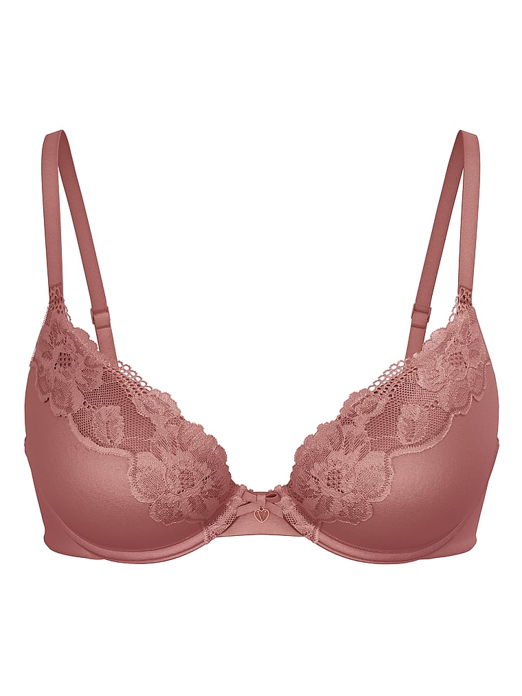 Lightly Lined Full-Coverage Lace-Trim Bra