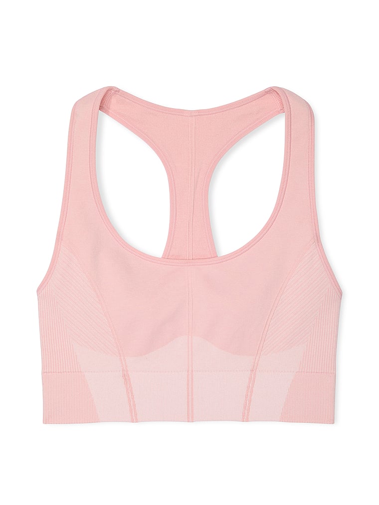 Buy Seamless Marl Longline Sports Bra, Dusk Pink Marl - Order Sport 