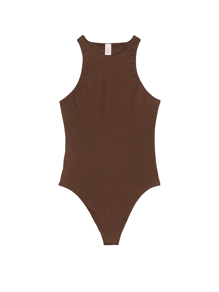 Victoria's Secret, Victoria's Secret Bodywear by Victoria's Secret with FeatherSoft™ Innovation Tank Bodysuit, Ganache, offModelFront, 3 of 4