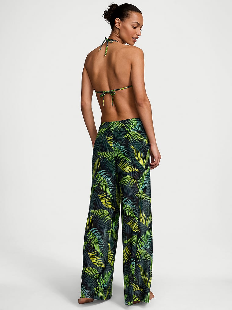 Victoria's Secret, Victoria's Secret Swim Beachwear Mesh Tie-Front Cover-Up Pants, Palm Royale, onModelBack, 2 of 3 Nikita is 5'10" and wears Small