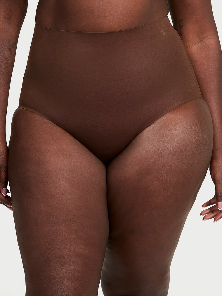 Victoria's Secret, Victoria's Secret Shapewear by Victoria SheerSmoothing™ High-Waist Brief Panty, Ganache, onModelFront, 2 of 4