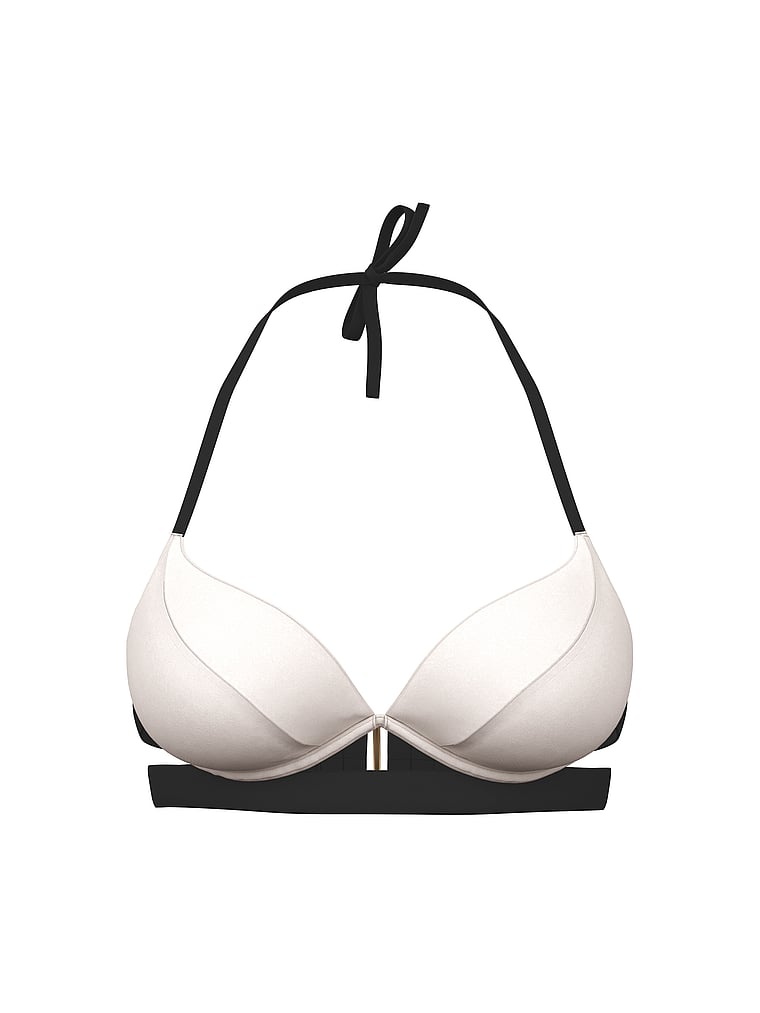 Victoria's Secret, Victoria's Secret Swim VS Archives Essential Banded Push-Up Bikini Top, Coconut White, offModelFront, 3 of 3